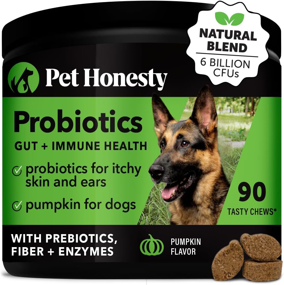 Pet Honesty Probiotics for Dogs, Diarrhea & Bowel Support,(Pumpkin 90 ct)