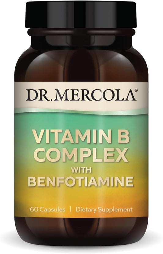 Dr. Mercola Vitamin B Complex with Benfotiamine Dietary Supplement 60 count