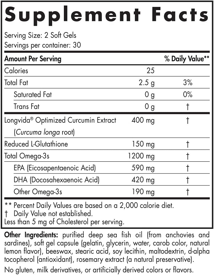 Nordic Naturals Omega Curcumin, Lemon - 60 Soft Gels