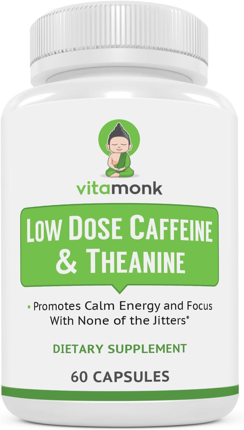 VitaMonk Low Dose Caffeine and Theanine 60 Caps