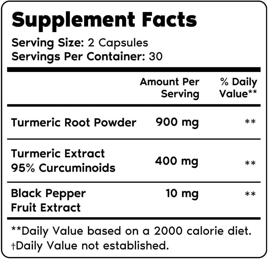 Primal Harvest Turmeric Curcumin with Black Pepper, 1 Bottle