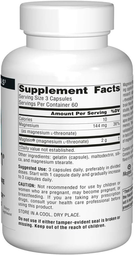 Source Naturals Magtein Magnesium L-Threonate 180 Capsules