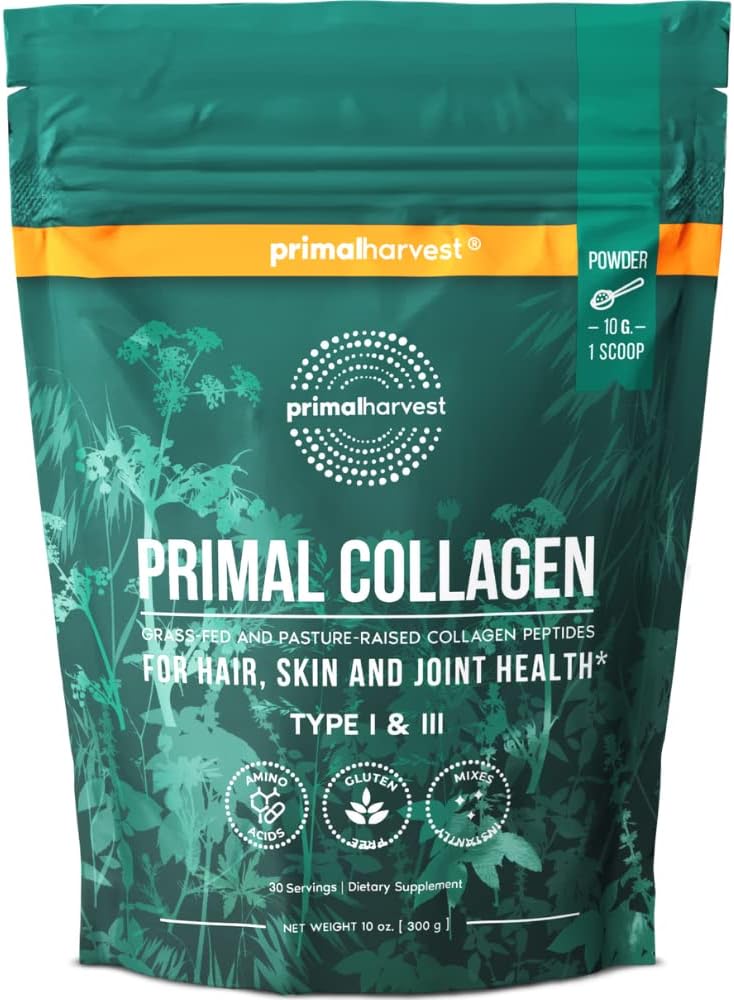 Primal Harvest Collagen Powder for Women or Men Primal Collagen Peptides Powder Type I & III