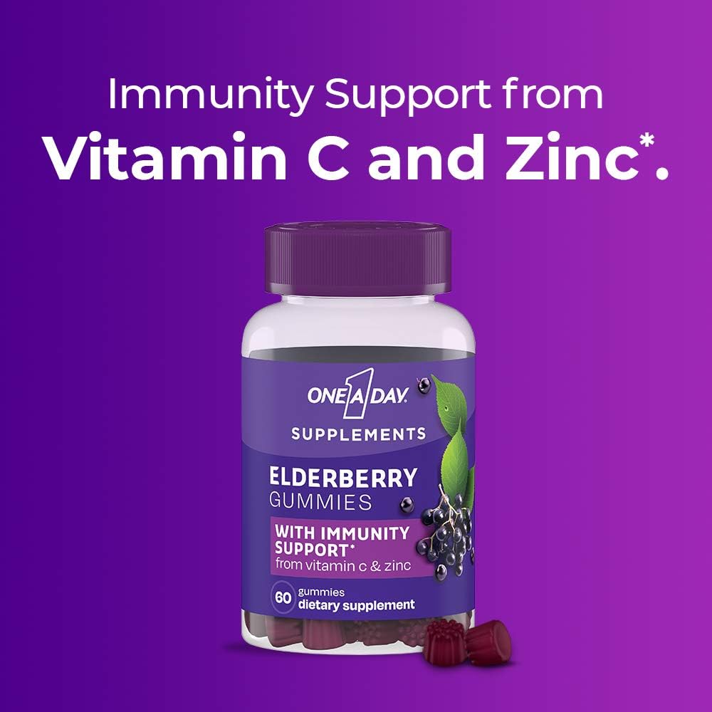 One A Day Elderberry Gummies with Immunity Support 60 Count