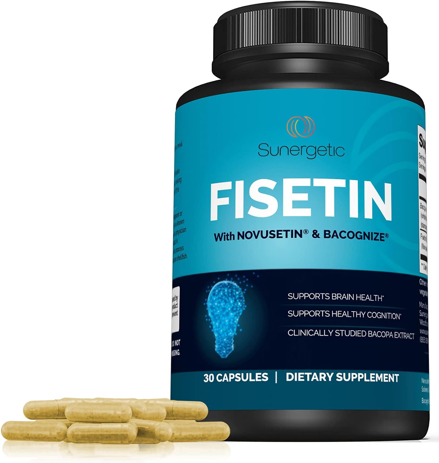 Premium Fisetin Supplement with Novusetin & Bacopa Extract to Support Memory- 30 Capsules