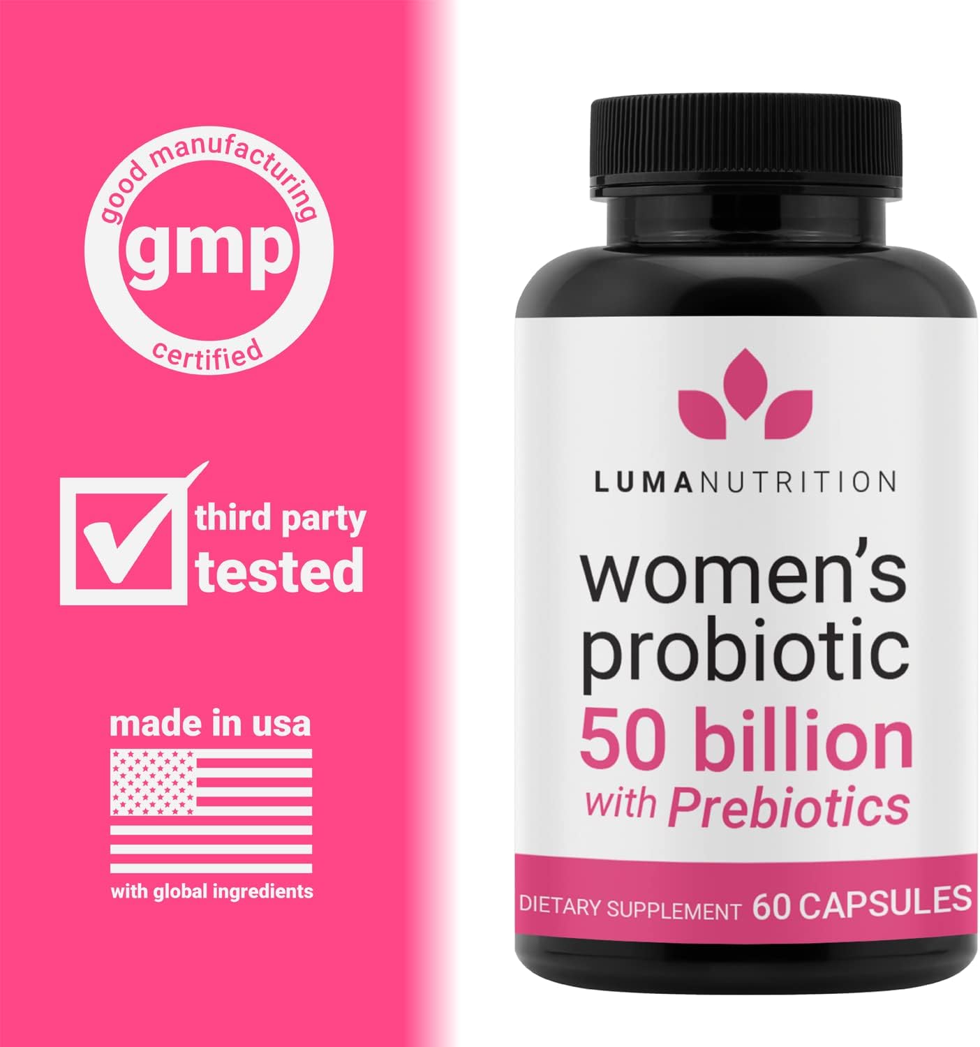 Luma Nutrition Probiotics for Women with Prebiotics - 60 count