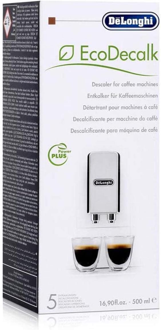 De'Longhi EcoDecalk Descaler, Eco-Friendly Universal Descaling Solution for Coffee & Espresso Machines, 16.90 oz (5 uses)