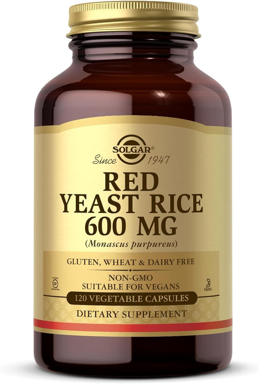 SOLGAR Red Yeast Rice 600 mg - 120 Vegetable Capsules