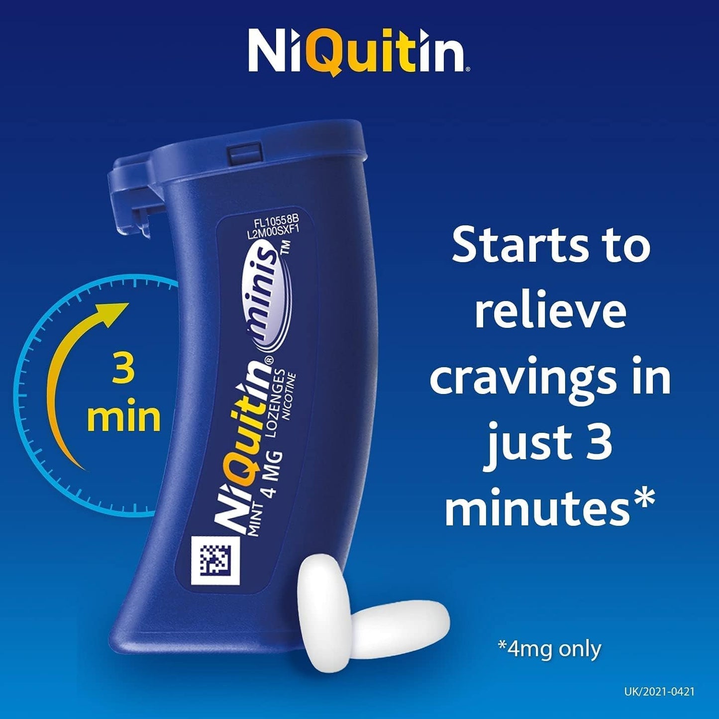 NiQuitin Minis Mint 4 mg Lozenges - Effective Smoking Craving Relief - Practical Pocket- 100 Mini Lozenges