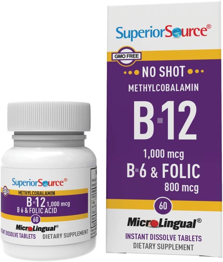 Superior Source No Shot Vitamin B12 Methylcobalamin 1000 mcg - 60 count