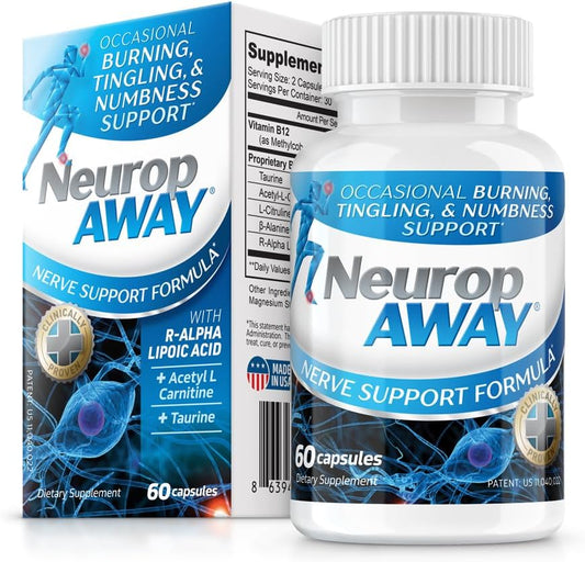 NeuropAWAY Nerve Support Formula 60 Daily Capsules.