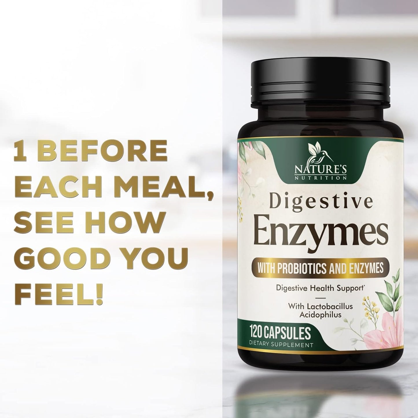 Digestive Enzymes with Probiotics and Bromelain  - 120 Capsules