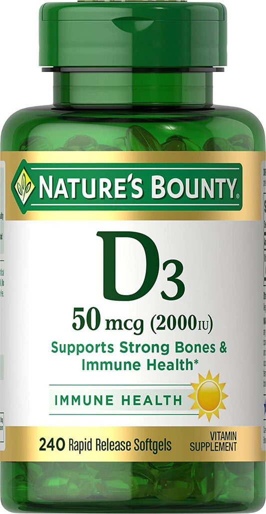 Nature’s Bounty for Vitamin D3 2000IU, 240 Softgels