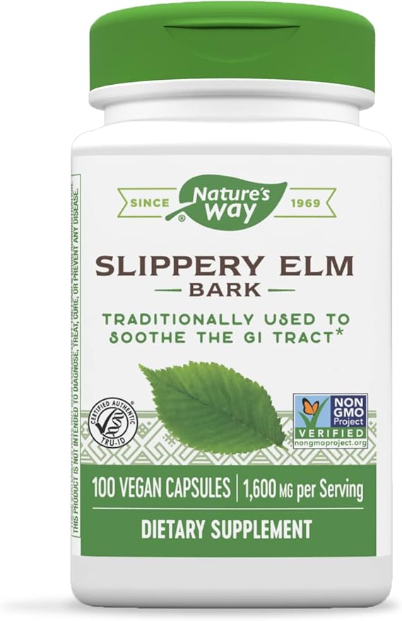 Nature's Way Slippery Elm Bark,  100 Vegan Capsules