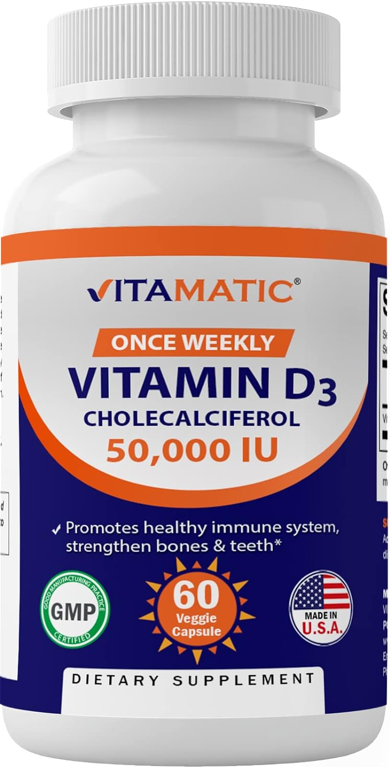 Vitamatic Vitamin D3 50,000 IU (as Cholecalciferol),60 Count