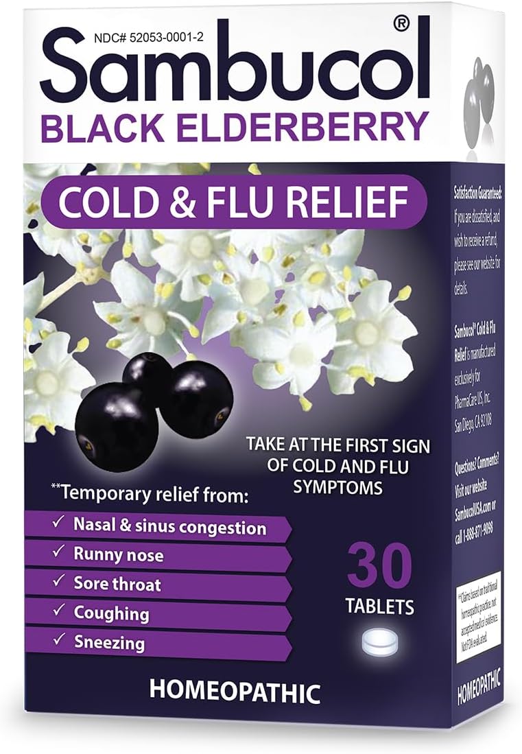 Sambucol Cold and Flu Relief Tablets 30 Count