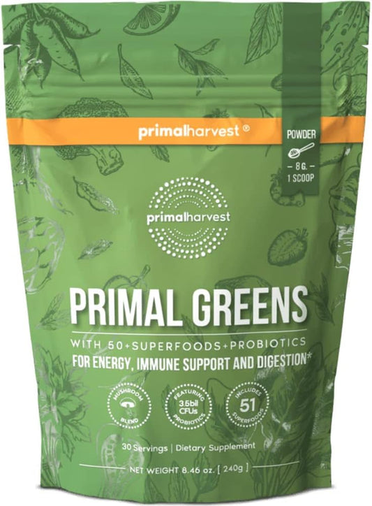 Primal Harvest Super Greens Powder,30 Servings