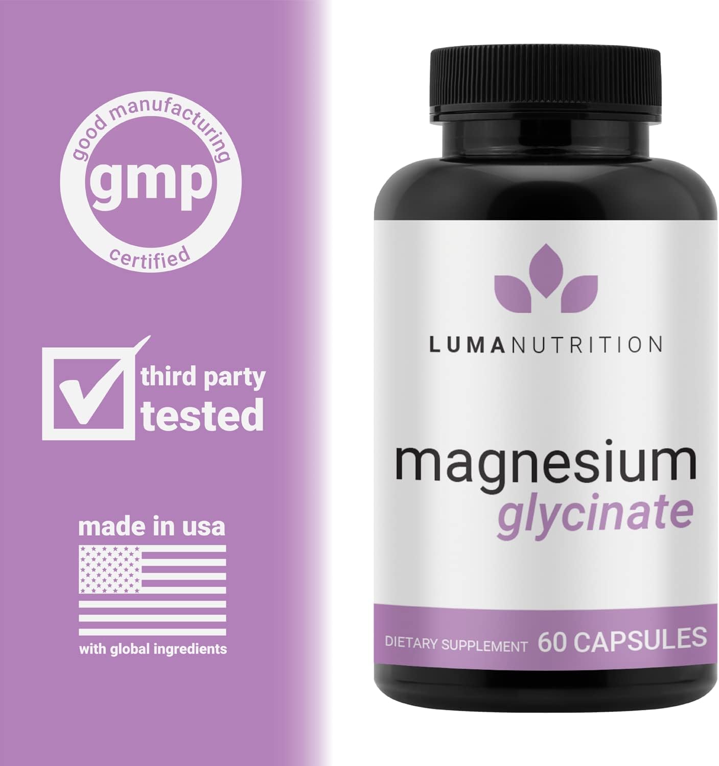 Magnesium Glycinate 1000mg (Equal to 200mg Magnesium)- 60 cpsules