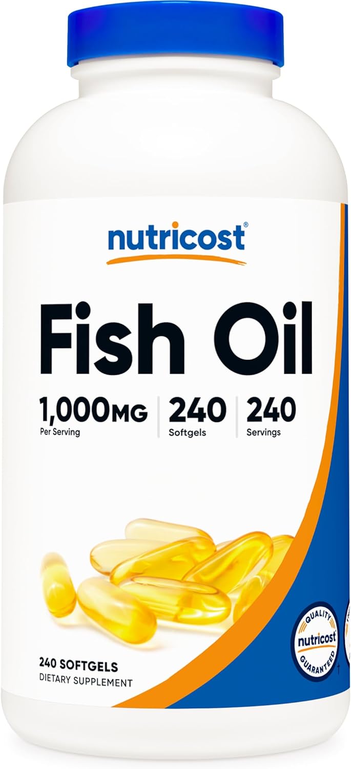 Nutricost Fish Oil Omega with EPA & DHA (1000mg of Fish Oil, 560mg of Omega-3), 240 Softgels,