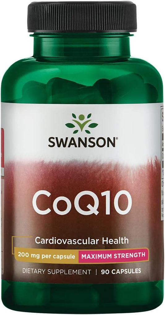 Swanson CoQ10 Cardiovascular Brain Energy and Heart Health Antioxidant Support Supplement 90 Capsules