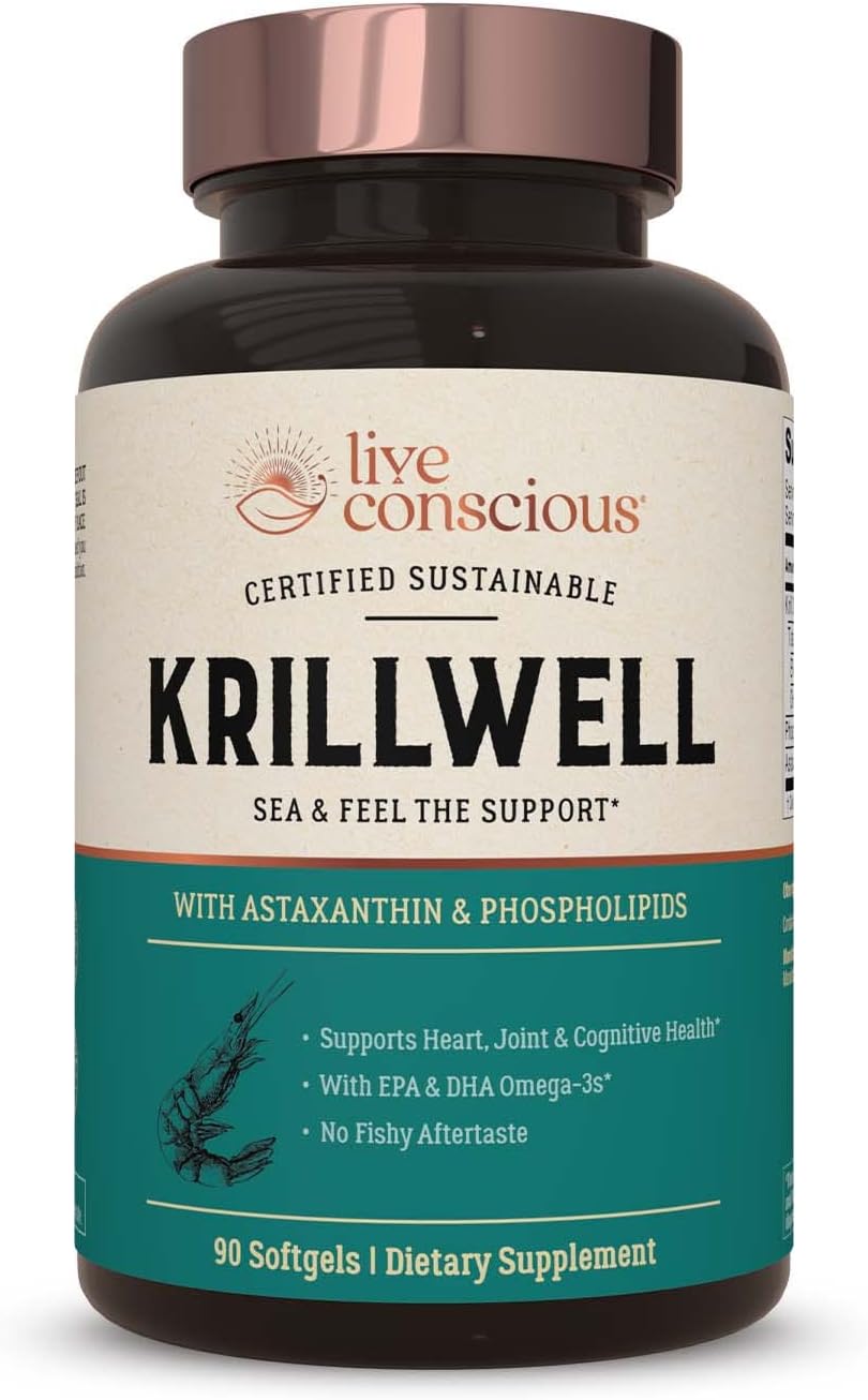 Live Conscious KrillWell, Joint, and Cognitive Support -90 softgels