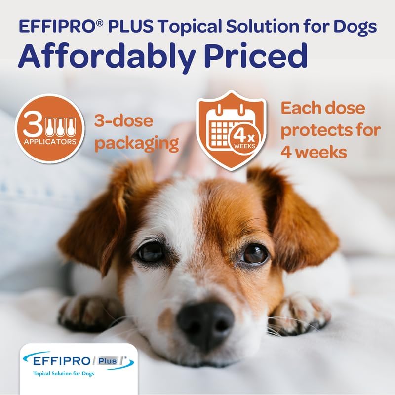 Virbac Effipro Plus Topical Solution for Dogs - for Small Dogs (5-22.9lbs), 3 Doses, Waterproof Topical Prevention