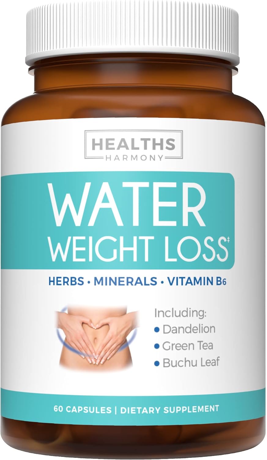 Natural Diuretic Water Pills Relief from Bloating, Swelling - 60 Capsules