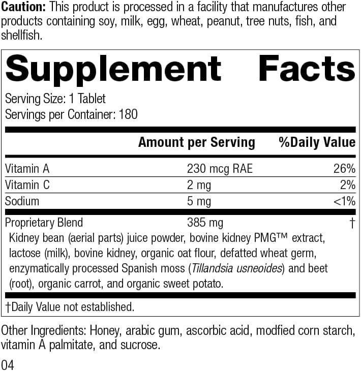 Standard Process Renafood - Whole Food Kidney Health Supplement- 180 Tablets