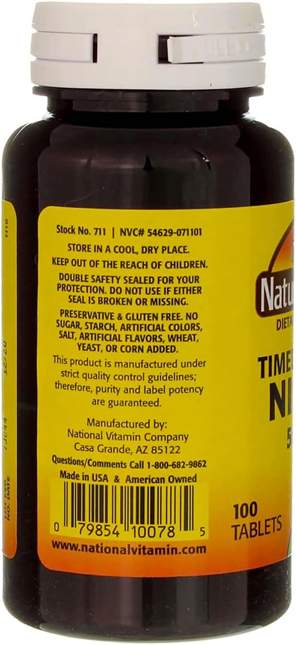 Nature's Blend Niacin Timed Release 500 mg 500 mg 100 Tabs