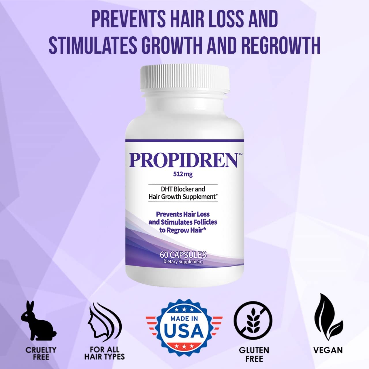 Propidren by HairGenics - DHT Blocker & Hair Growth 60 Capsules