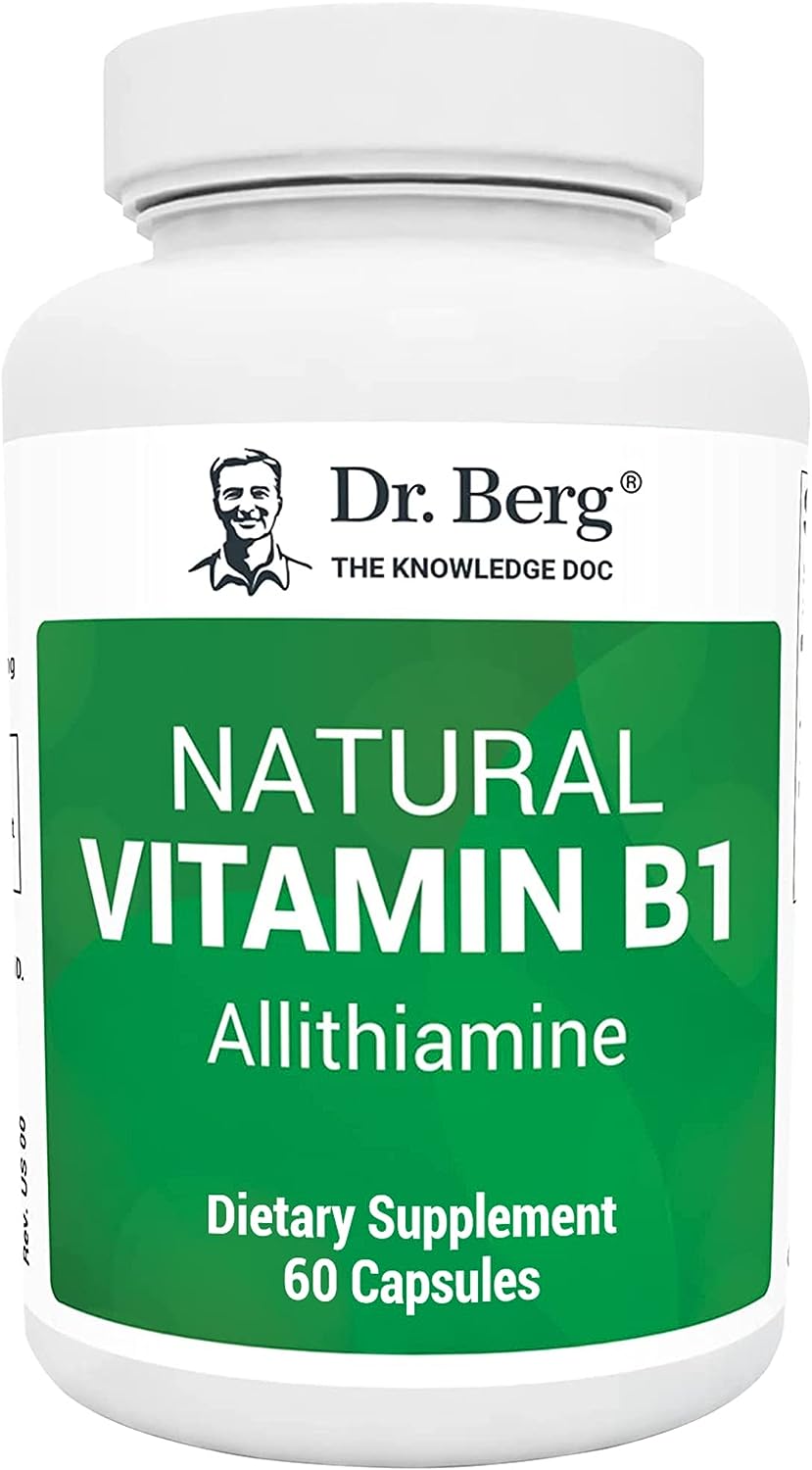 Dr. Berg's Natural Vitamin B1 - Thiamine B1 Supplement 60 Capsules