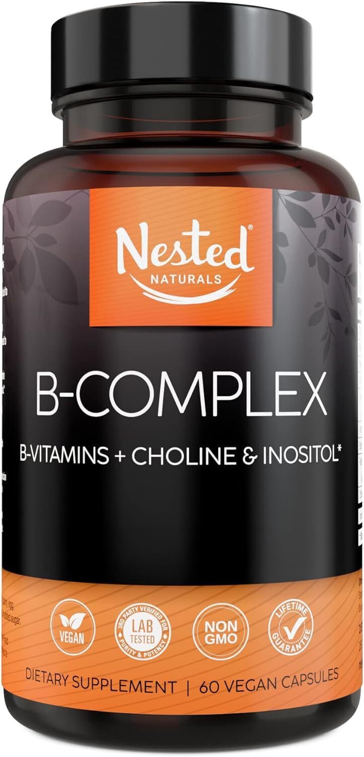 Nested Naturals B-Complex B Vitamins Plus Choline & Inositol - 60 capsules