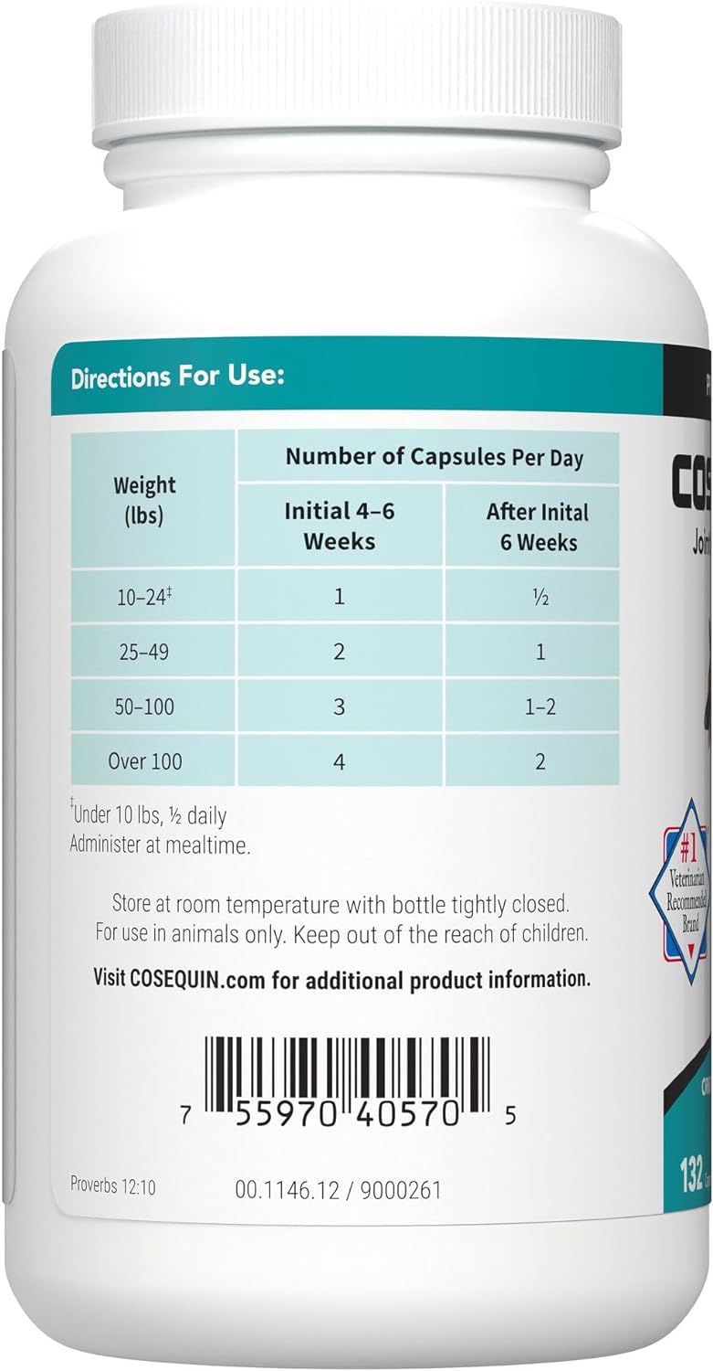 Nutramax Cosequin DS Joint Health Supplement for Dogs - With Glucosamine and Chondroitin, 132 Capsules