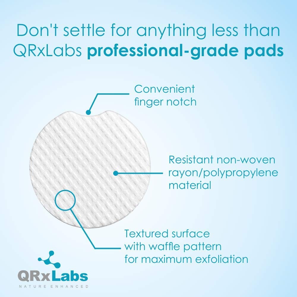 QRxLabs Glycolic Acid 20% Resurfacing Pads for Face & Body with Vitamins