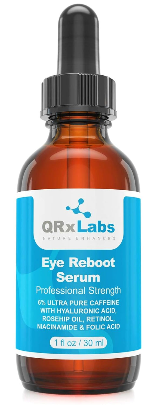 Eye Reboot Serum with 6% Caffeine, Hyaluronic Acid, Rosehip Oil, Retinol