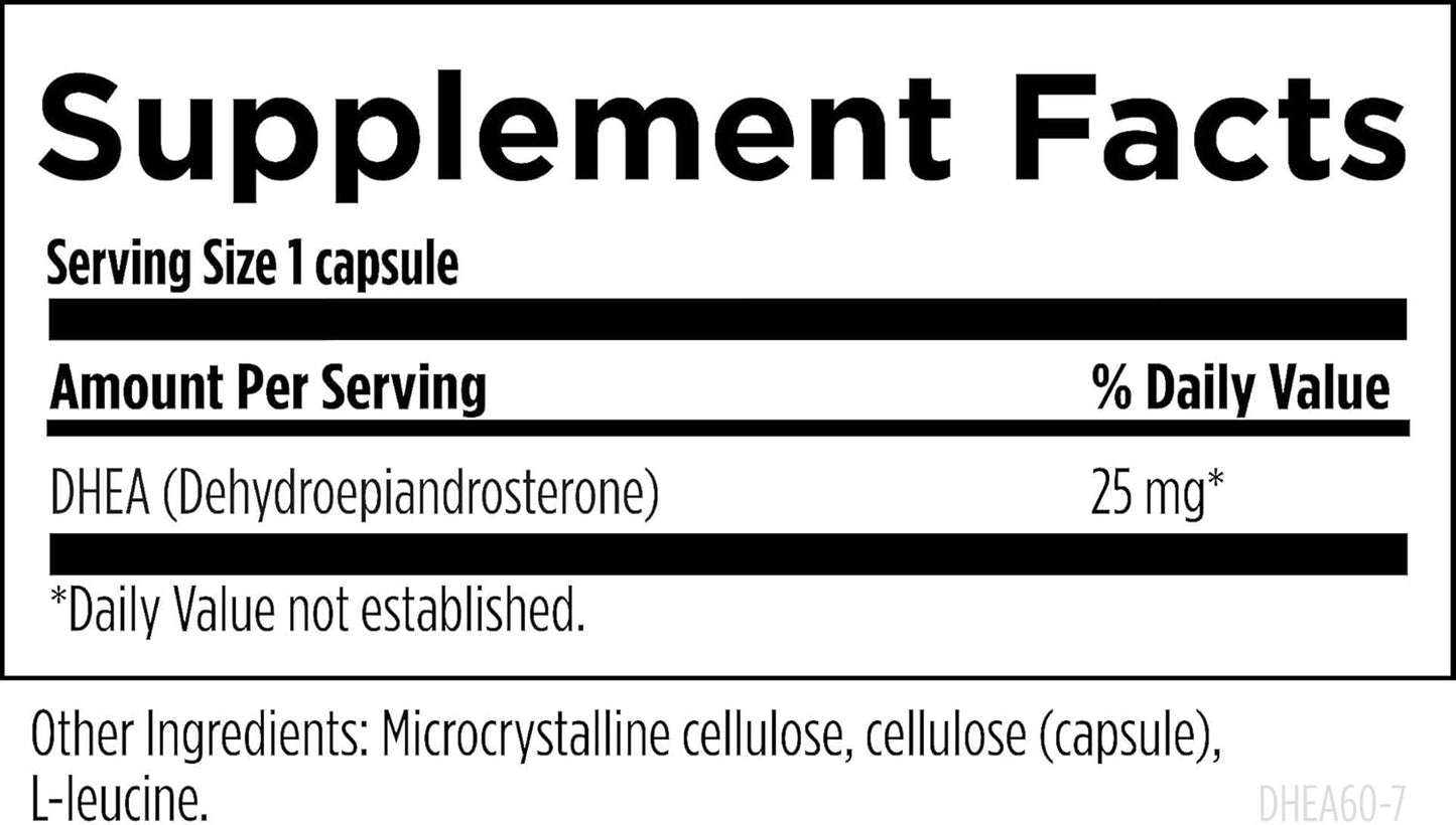 Designs for Health DHEA 25mg - DHEA Supplement  - 60 Capsules