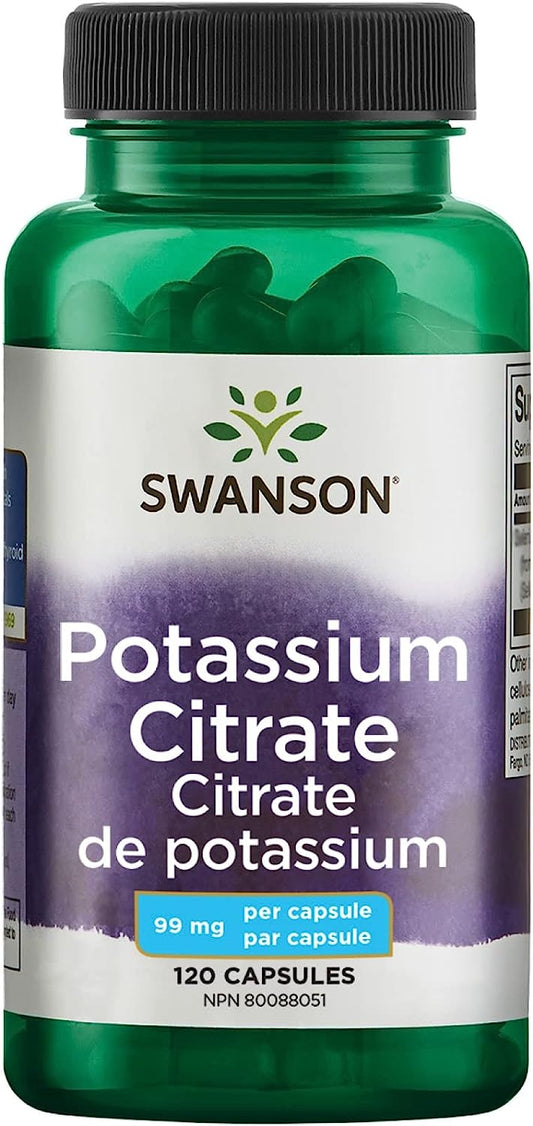 Swanson Potassium Citrate - Mineral Supplement,120 Capsules