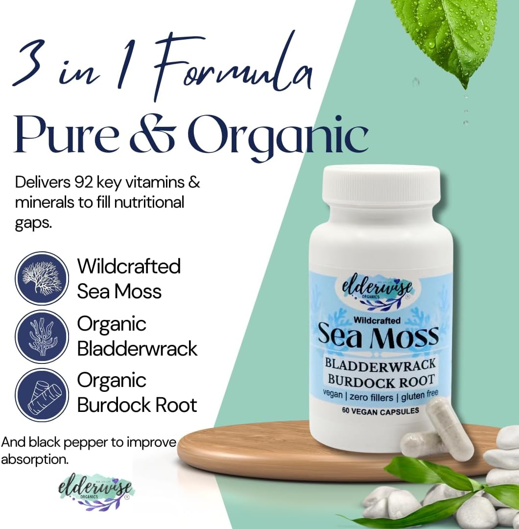 Elderwise Organics Sea Moss Capsules -  60 Vegan Capsules