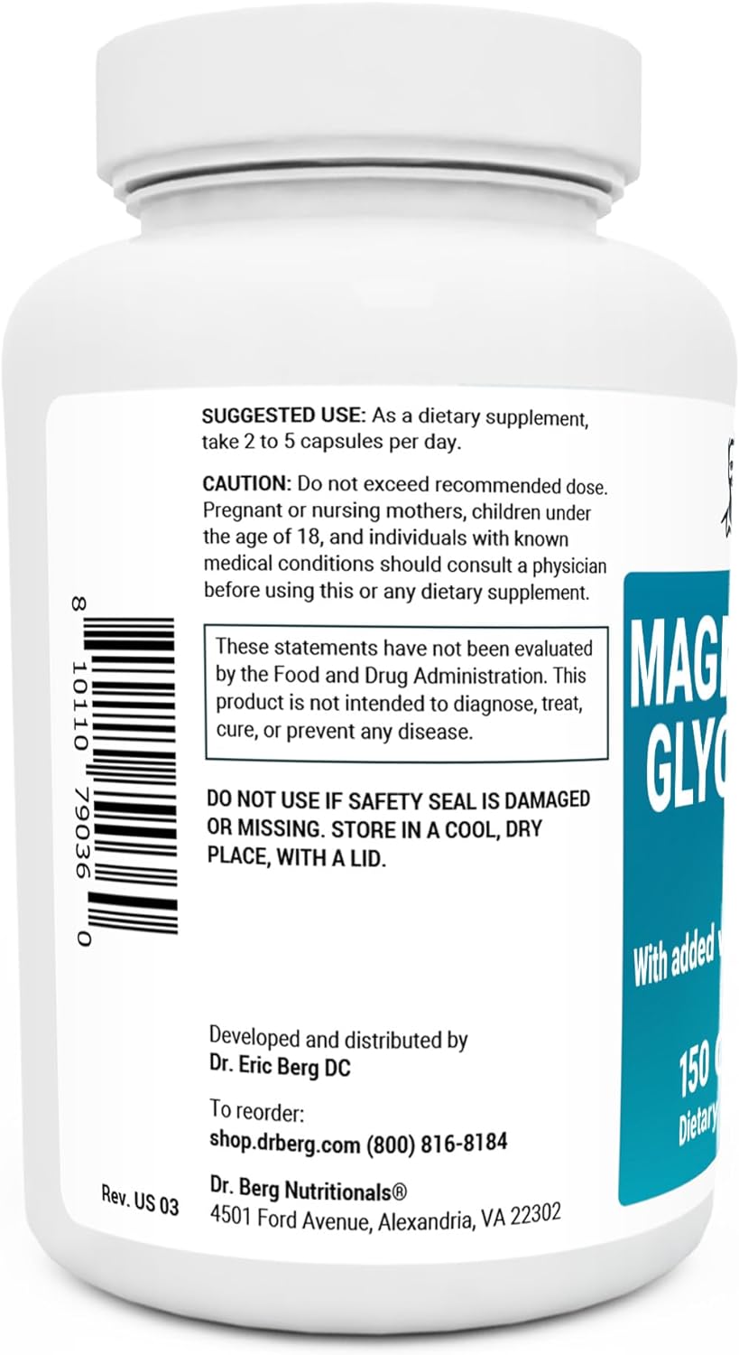 Dr. Berg's Magnesium Glycinate 150 Veg Capsules