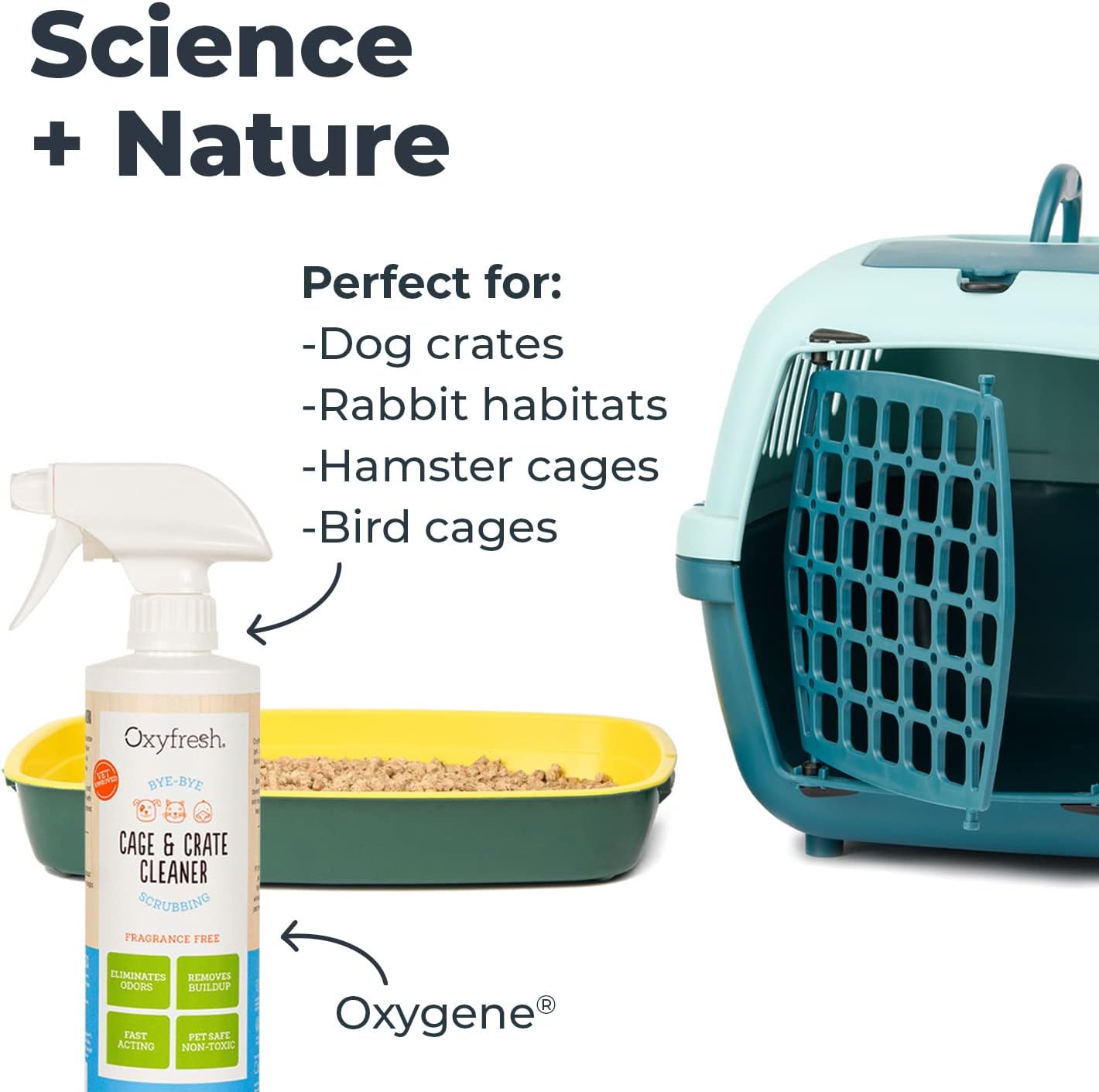 Oxyfresh Premium Crate & Cage Cleaner Professional Dog Crate & Small Animal & Bird