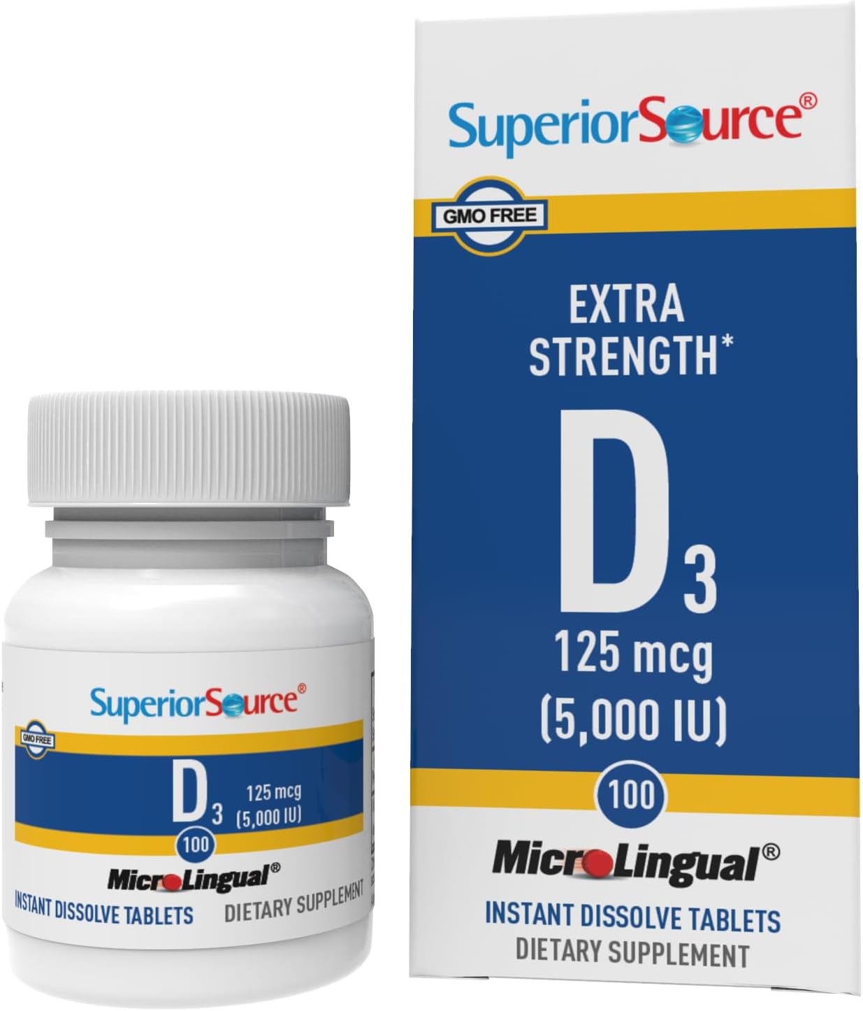 Superior Source Extra Strength Vitamin D3 5,000 IU Tablet, 100 Count