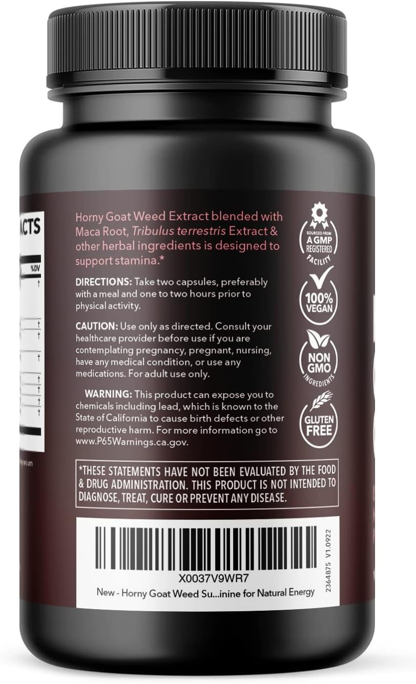 Horny Goat Weed Supplement for Him & Her 60 count