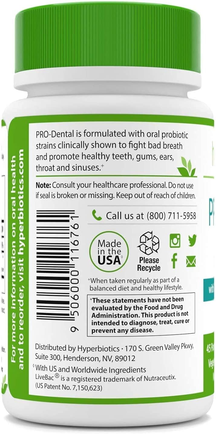 Hyperbiotics Pro Dental Probiotic with BLIS K12 and M18 45 count