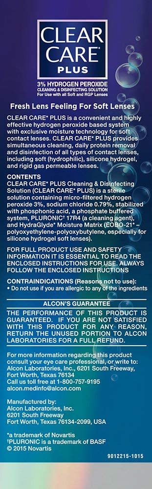 Clear Care Plus Cleaning Solution with Lens Case, Twin Pack, Multi, 12 Oz, Pack of 2