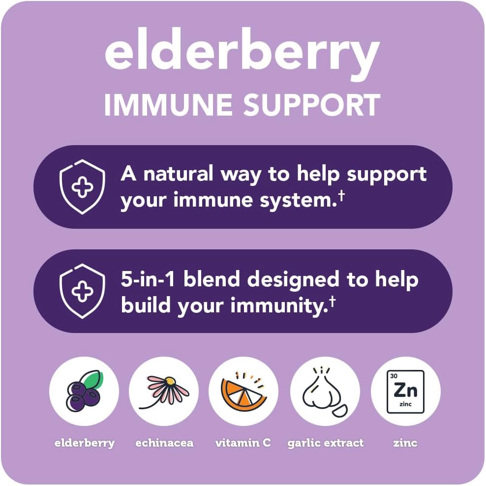 Vitamin Bounty Elderberry Organic Elderberry Capsules for Adults  60 Capsule