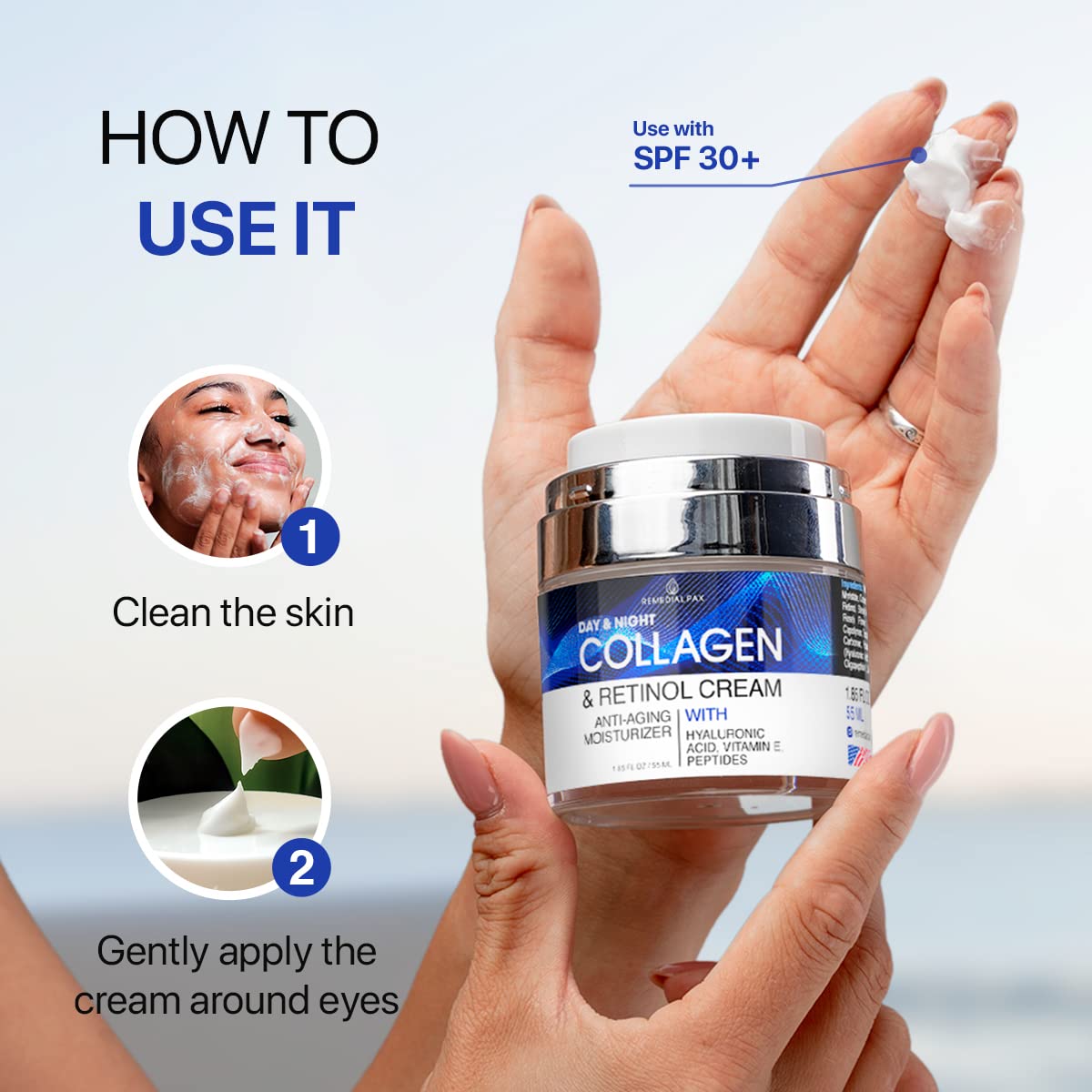 Collagen Cream for Face with Retinol and Hyaluronic Acid