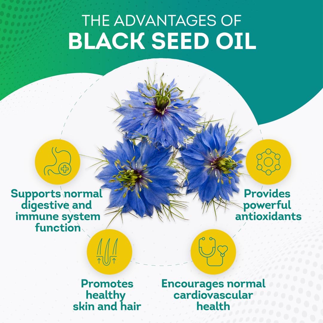 PurePremium Black Seed Oil 500mg - Organic Nigella Sativa Seeds 90 Capsules