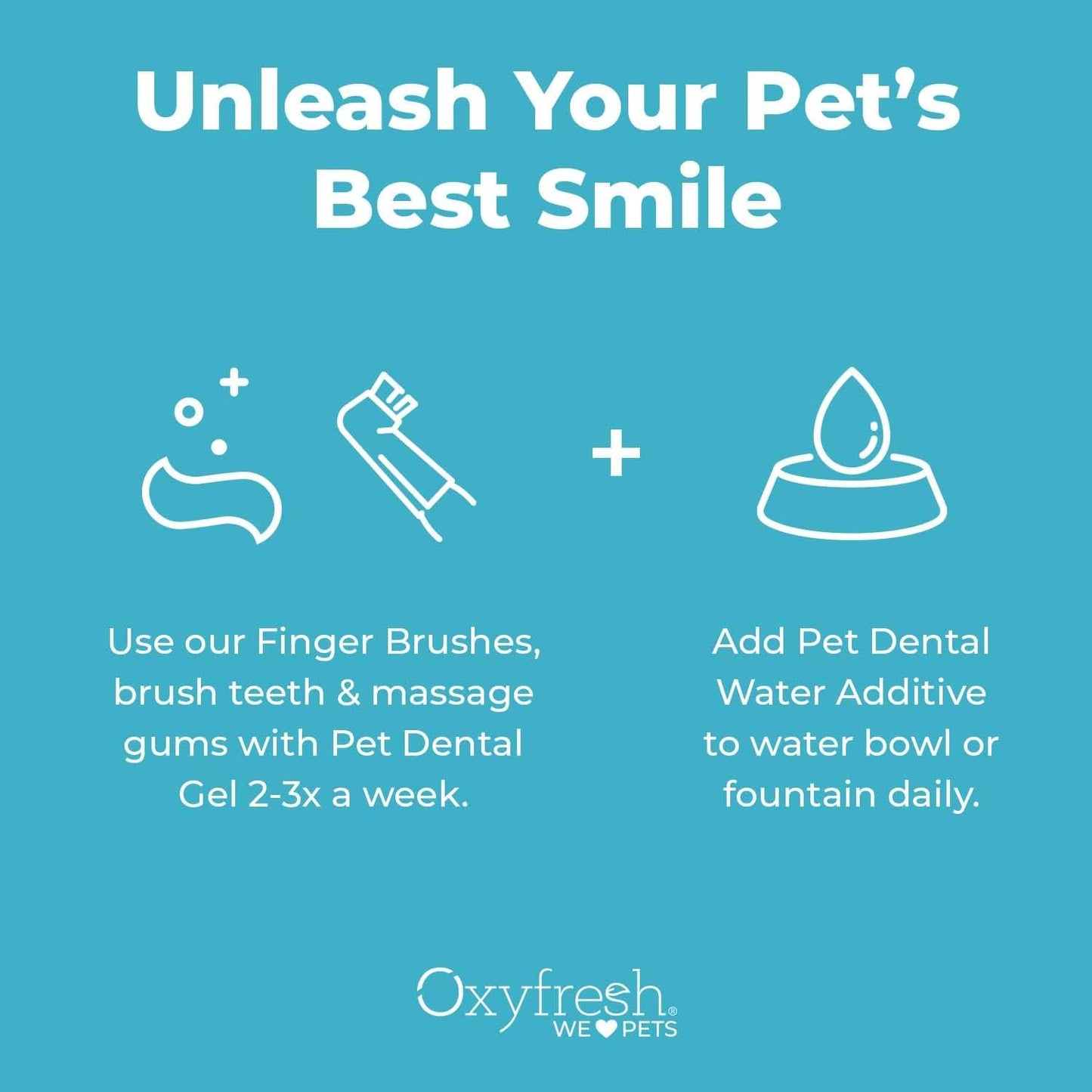 Oxyfresh Premium Pet Dental Kit for Dogs & Cats – Easy Solution for Pet Fresh Breath, Clean Teeth