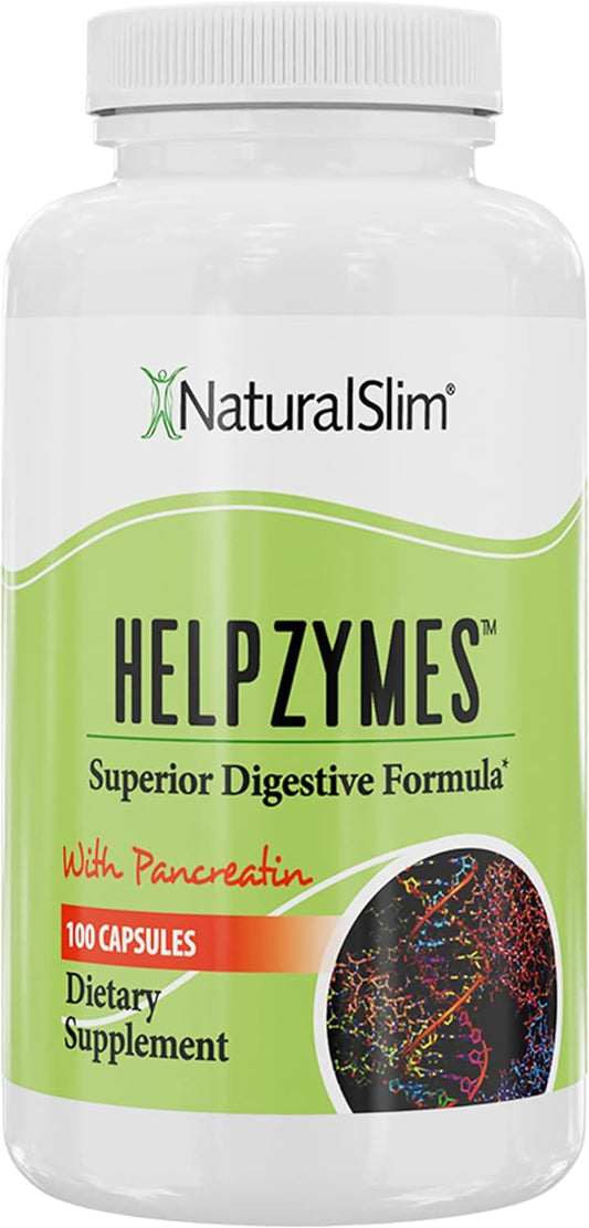 NaturalSlim Helpzymes Digestive Enzymes for Digestion 100 Caps