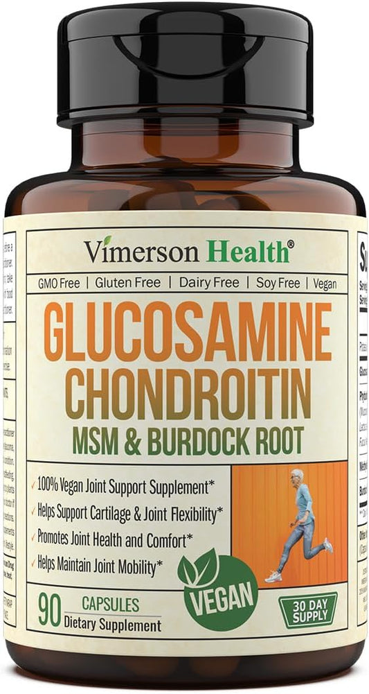 Vegan Glucosamine Chondroitin, Phytodroitin MSM Supplement Capsules 90 count